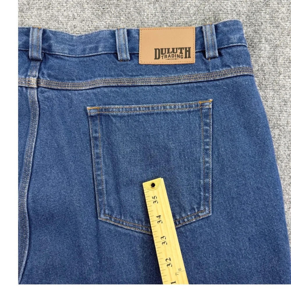 Duluth Trading Jeans Mens 46x31 Blue  Ballroom 5 Pocket Relaxed‎ Fit Denim